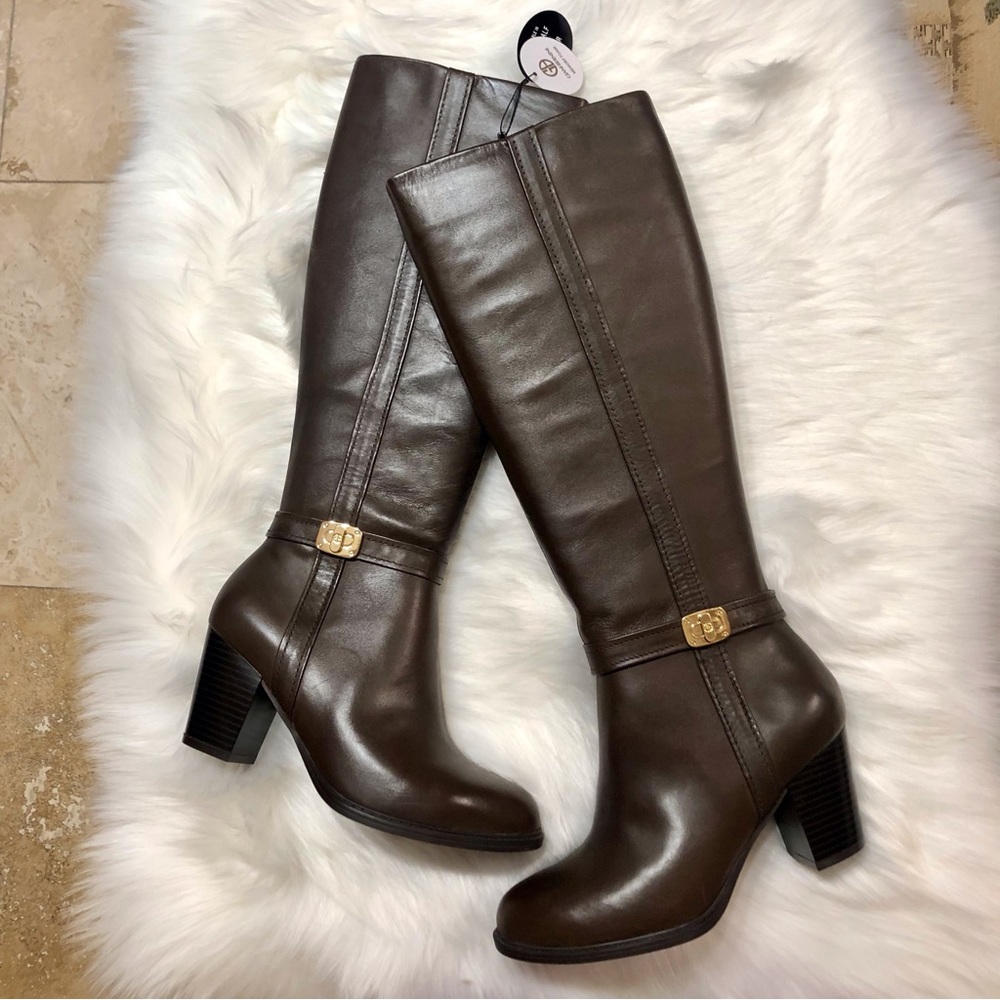 Giani Bernini's Raiven Leather Memory Foam Boots Sz 6 Brown One Owner (me) NEW